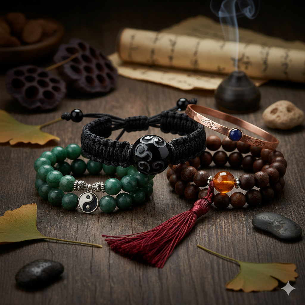 Jade bracelet on satin